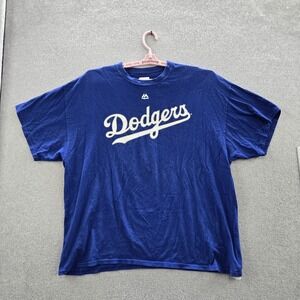 Los‎ Angeles Dodgers Men Shirt 2XL Blue Majestic Turner 10 Sports Logo